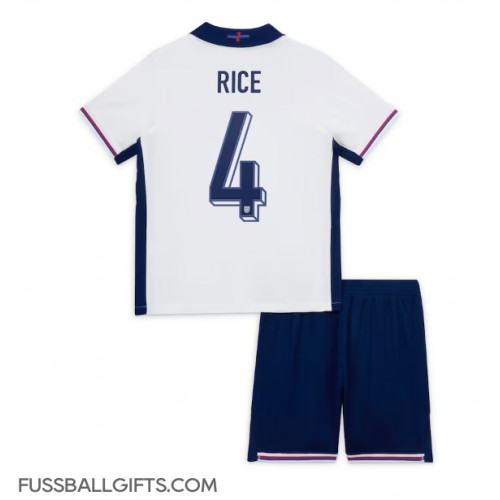 England Declan Rice #4 Fußballbekleidung Heimtrikot Kinder EM 2024 Kurzarm (+ kurze hosen)